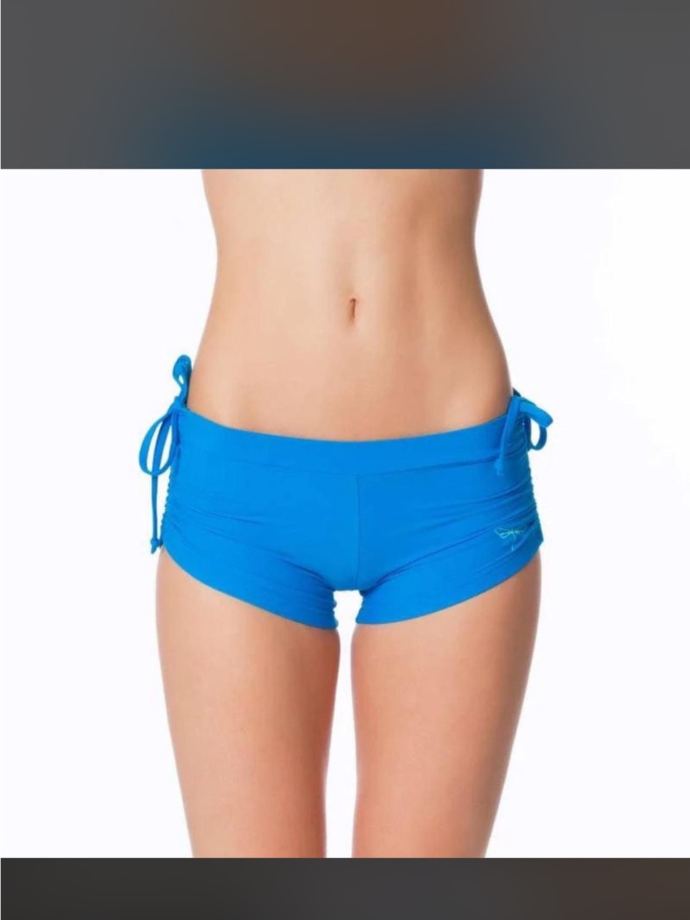 Bright Blue Women’s Swim Shorties with Side Ties